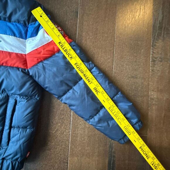 Levis kids puffer coat boys size small 8/10 red white blue retro colorblock - Picture 8 of 10